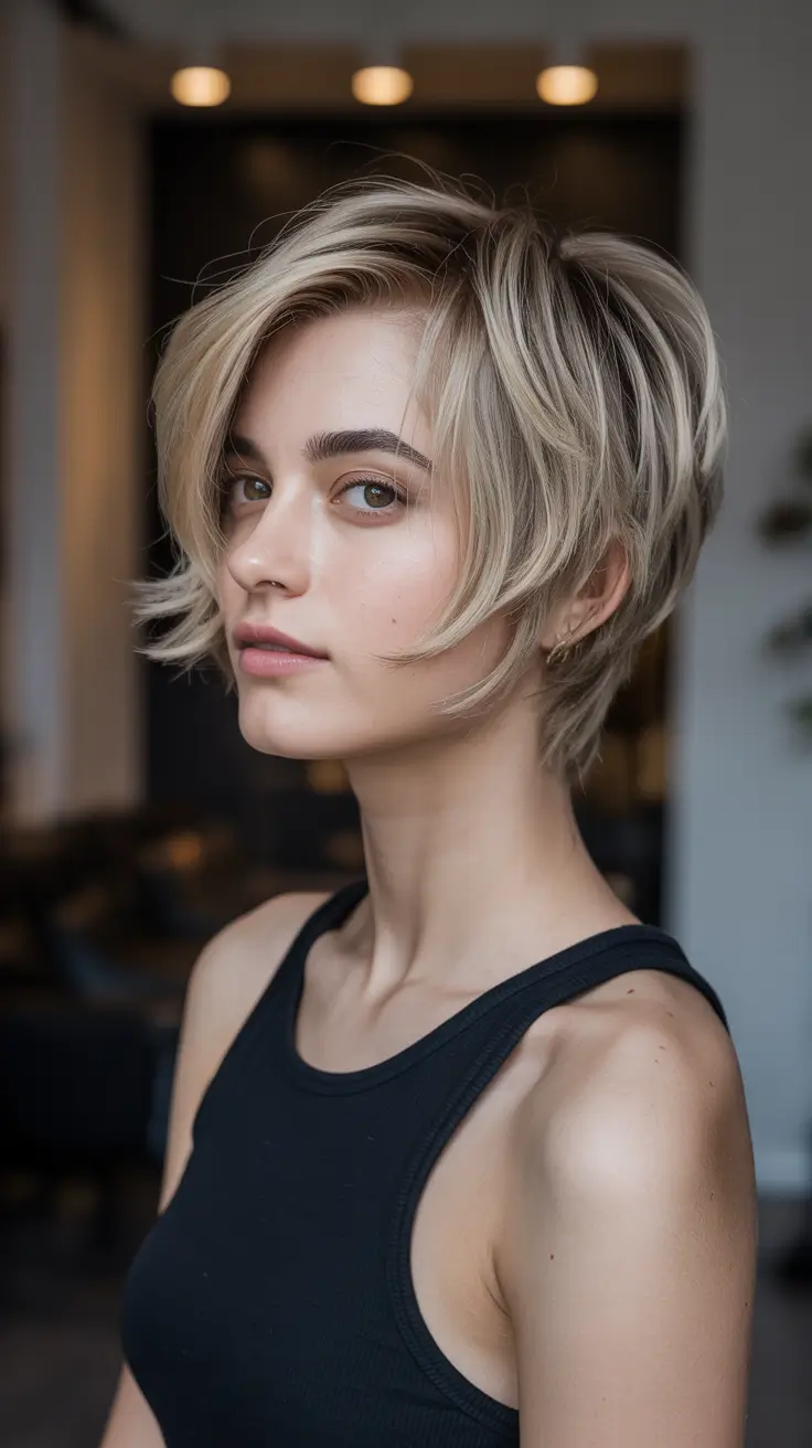winter bob haircuts 2025 - 2026 Playful Layered Pixie-Bob