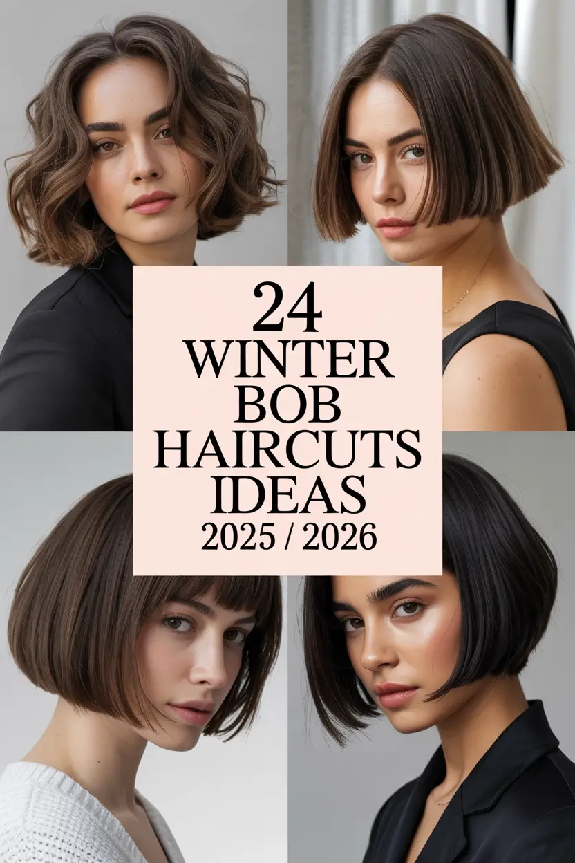 Winter Bob Haircuts Ideas 2025 / 2026 – Fresh Cuts, Colors & Outfits