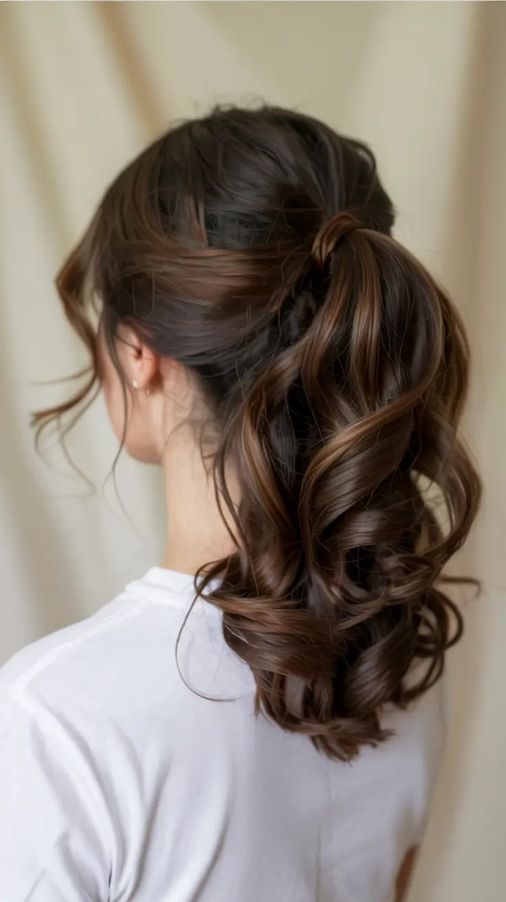winter formal hairstyles Romantic Ponytail with Loose Curls
