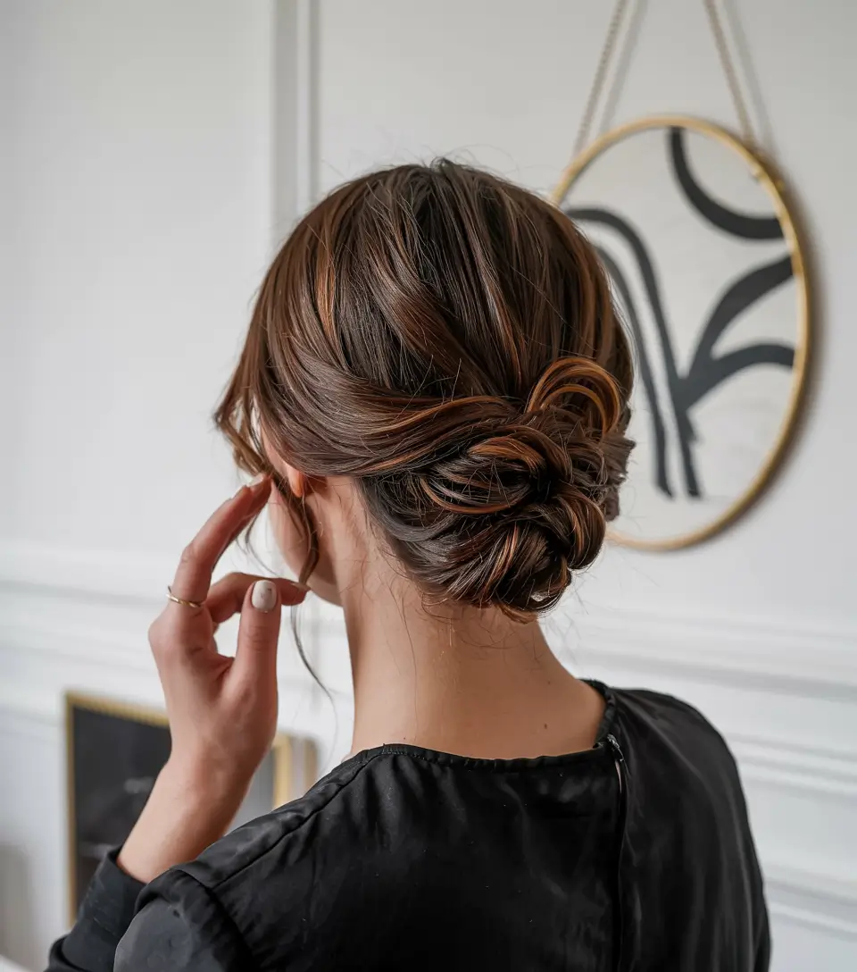 winter formal hairstyles Romantic Textured Chignon