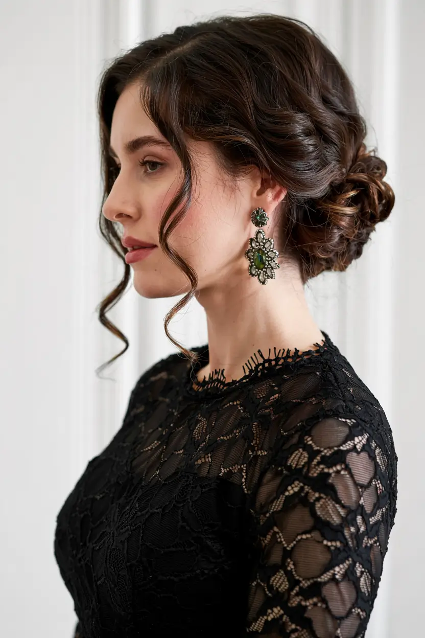 winter formal hairstyles Classic Low Bun with Vintage Curls