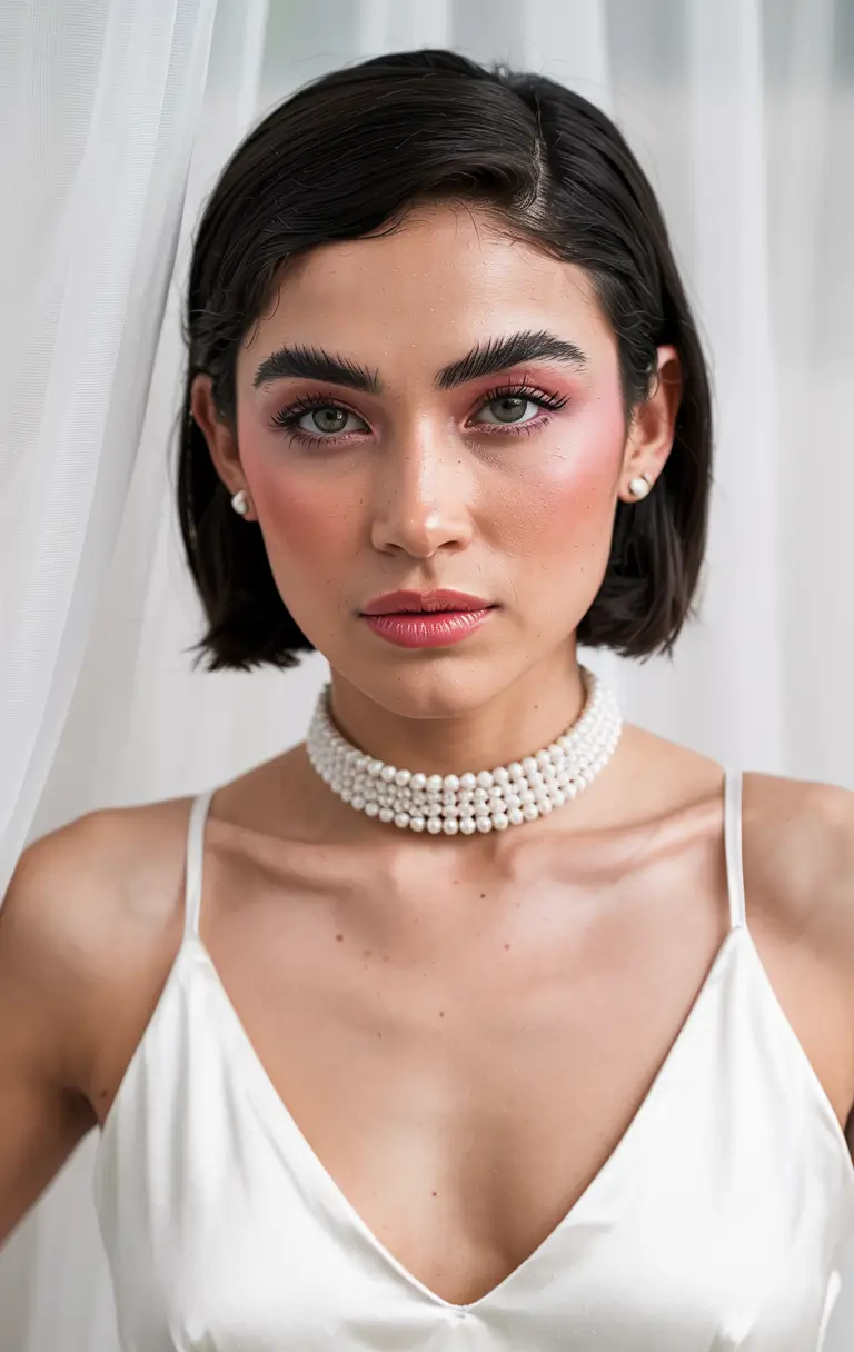 winter formal hairstyles Modern Short Bob with Pearl Glam