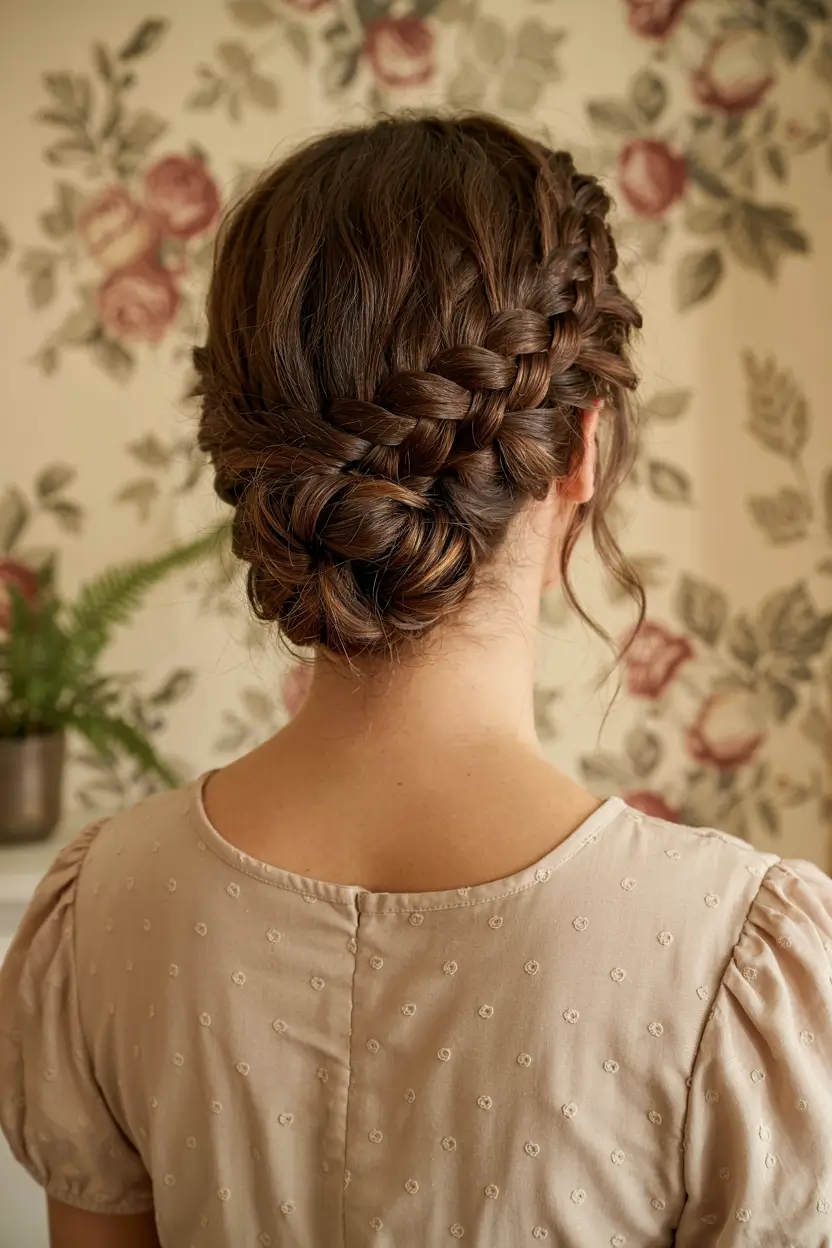 winter formal hairstyles Vintage Braided Chignon