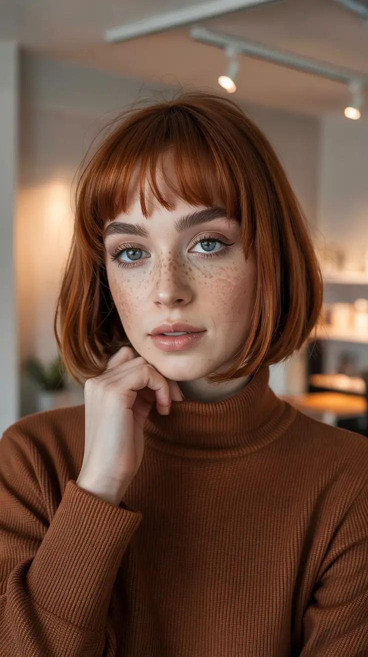 Winter Haircuts 2025-2026 Copper Bob Revival