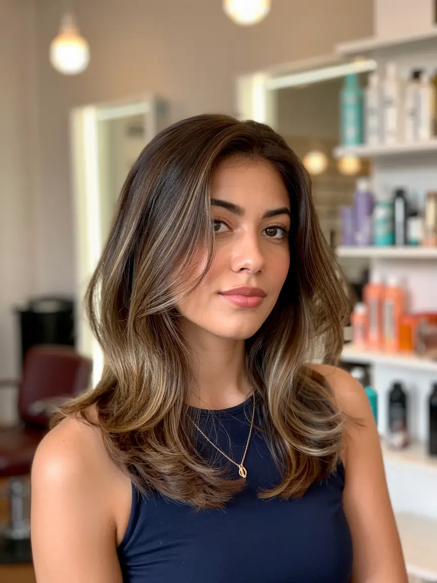 Winter Haircuts 2025-2026 Bronzed Layered Lob