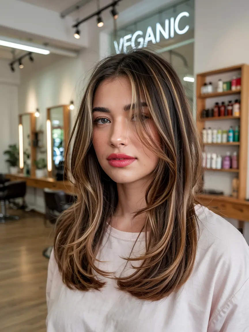 Winter Haircuts 2025-2026 Face-Framing Layers with Blonde Accents