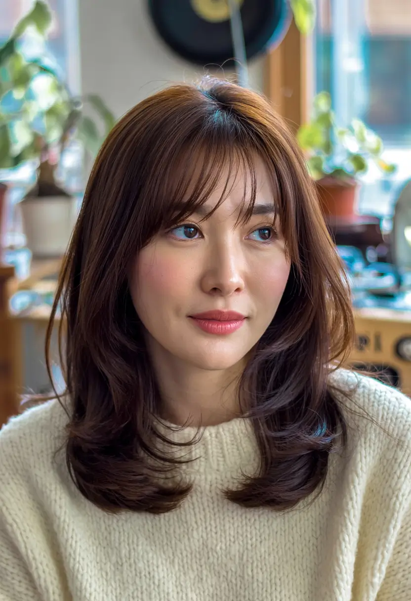 winter haircuts 2025 Softly Feathered Layers with a Touch of Volume