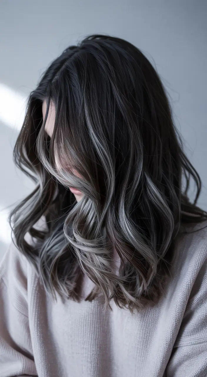 Charcoal Smoky Waves Winter Haircuts and Colors 2025 2026 Trends
