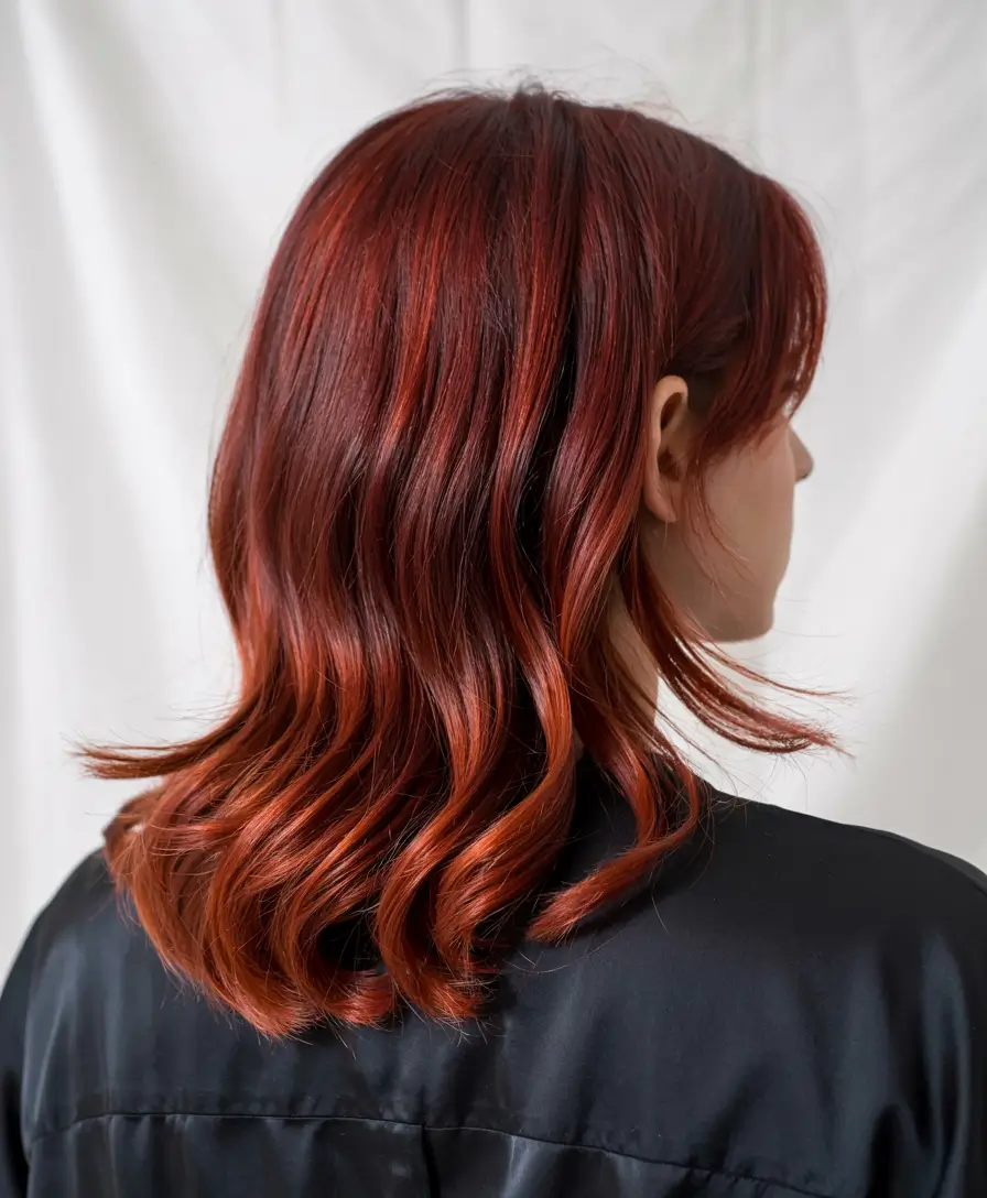 Fiery Copper Medium Cut Winter Haircuts and Colors 2025 2026 Trends