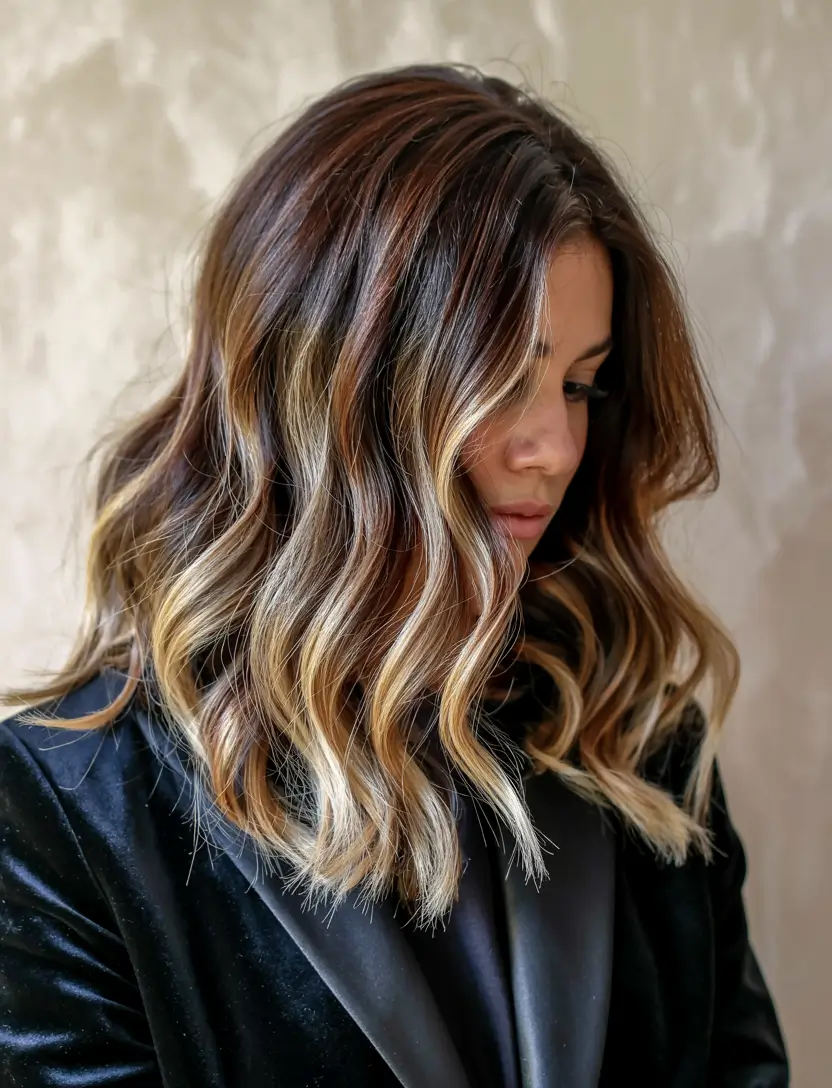 haircuts and colors for women Caramel-Blended Waves