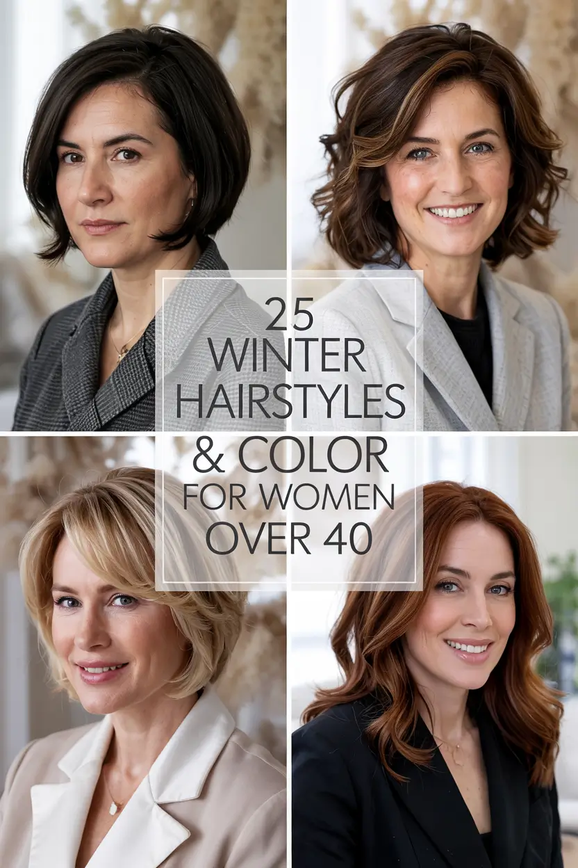 Winter Hairstyles & Color 2025–2026 for Women Over 40: Soft Cuts, Chic Shades & Effortless Confidence