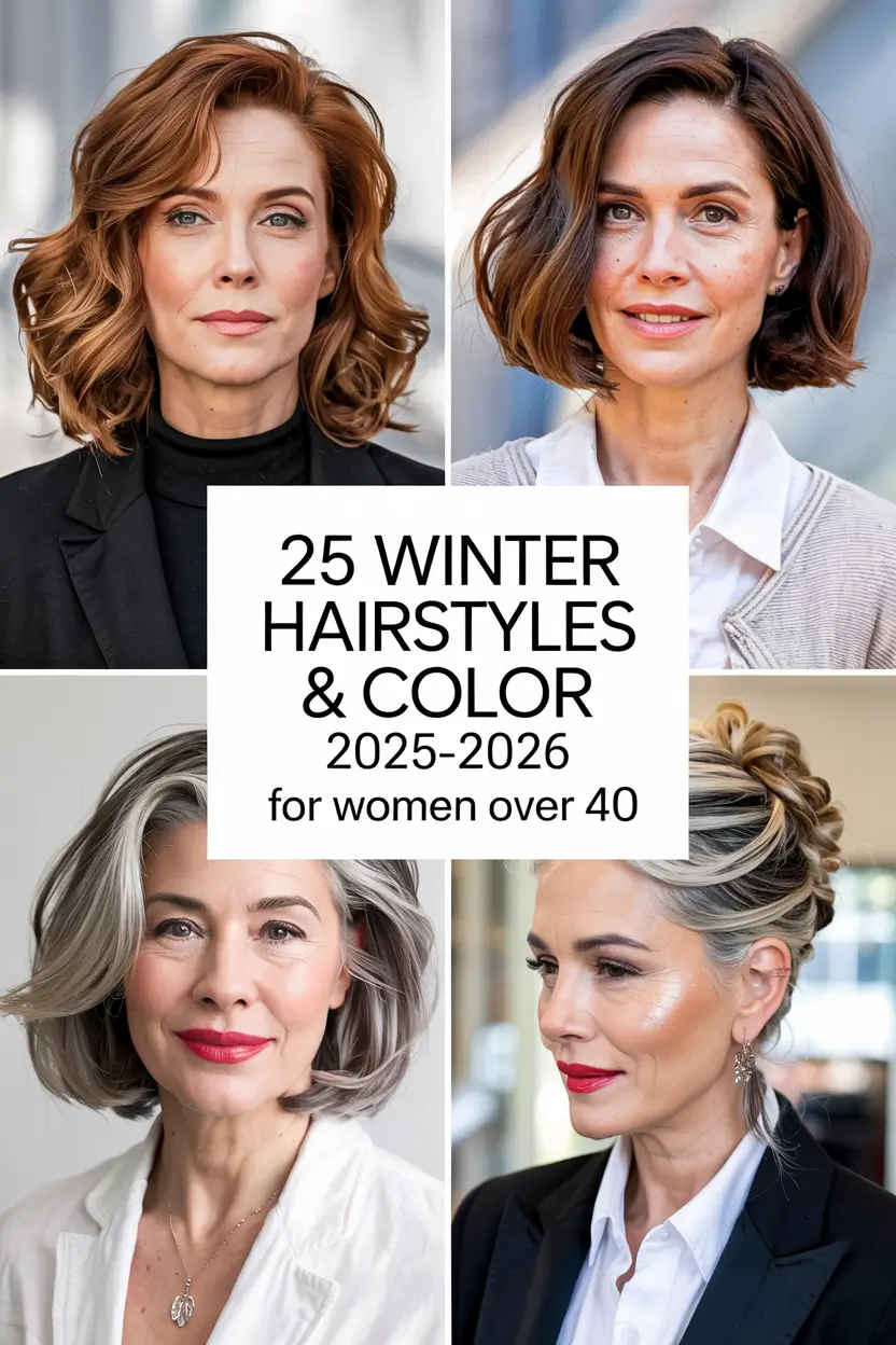 Winter Hairstyles & Color 2025–2026 for Women Over 40: Soft Cuts, Chic Shades & Effortless Confidence