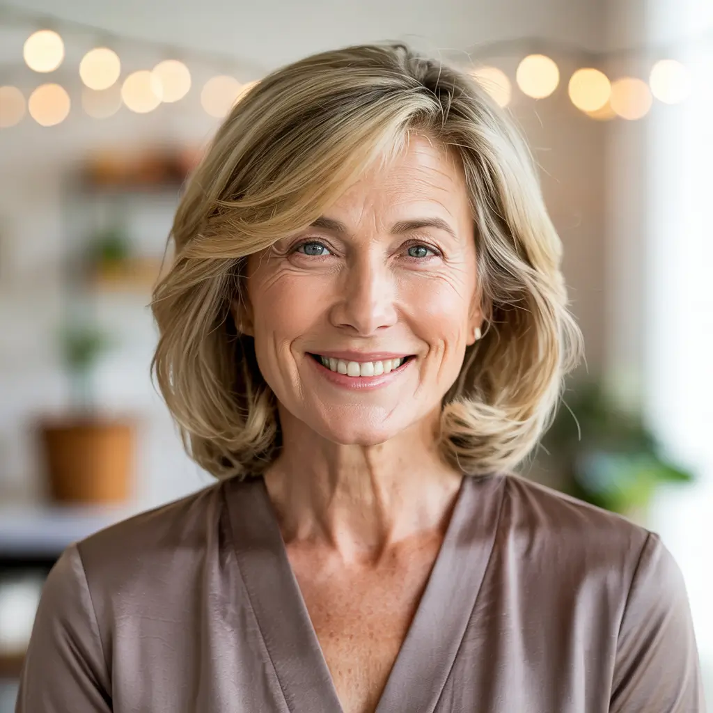 hairstyles for women over 60 medium Soft Layered Blonde for a Fresh Winter Glow