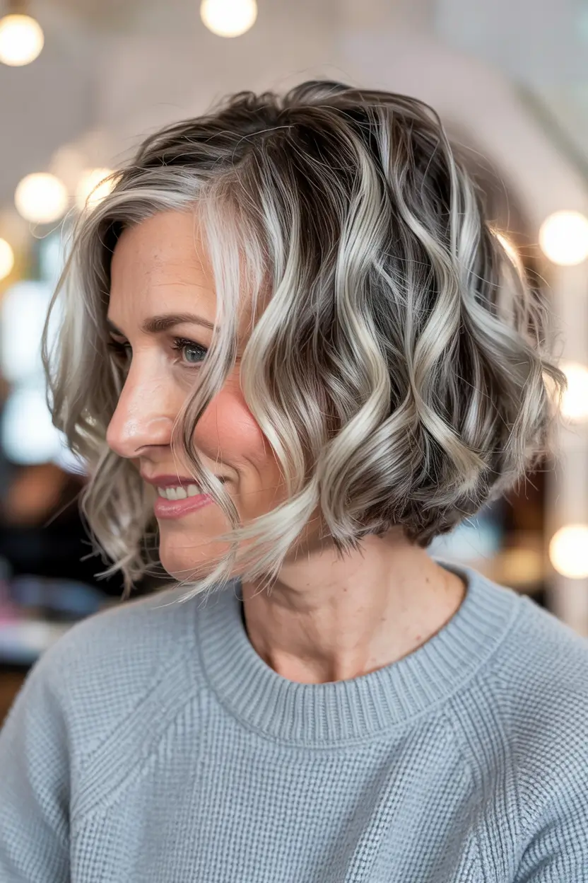 hairstyles for women over 60 curly hair Silver-Gray Curls with Soft Texture