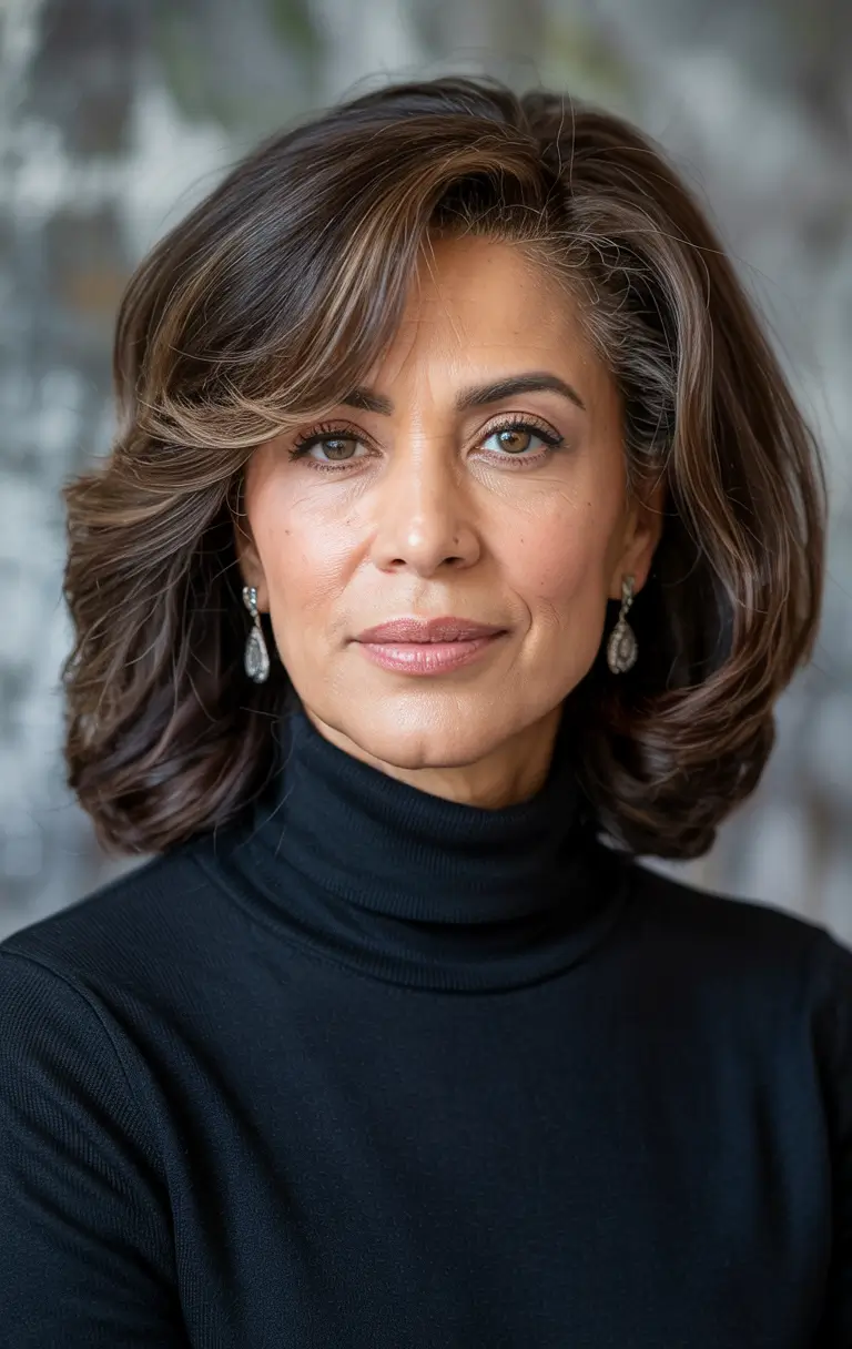 hairstyles for women over 60 thick hair Rich Brunette Volume with a Polished Finish