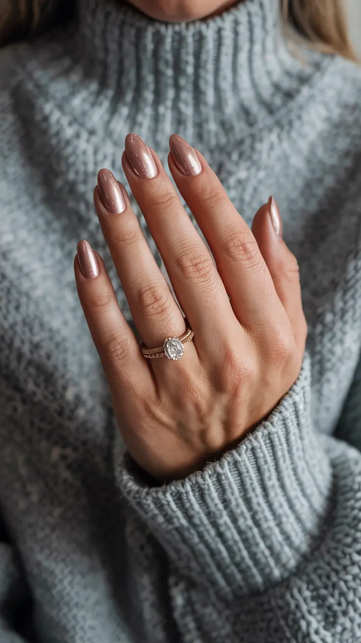 winter nails inspo aesthetic Champagne Sheen