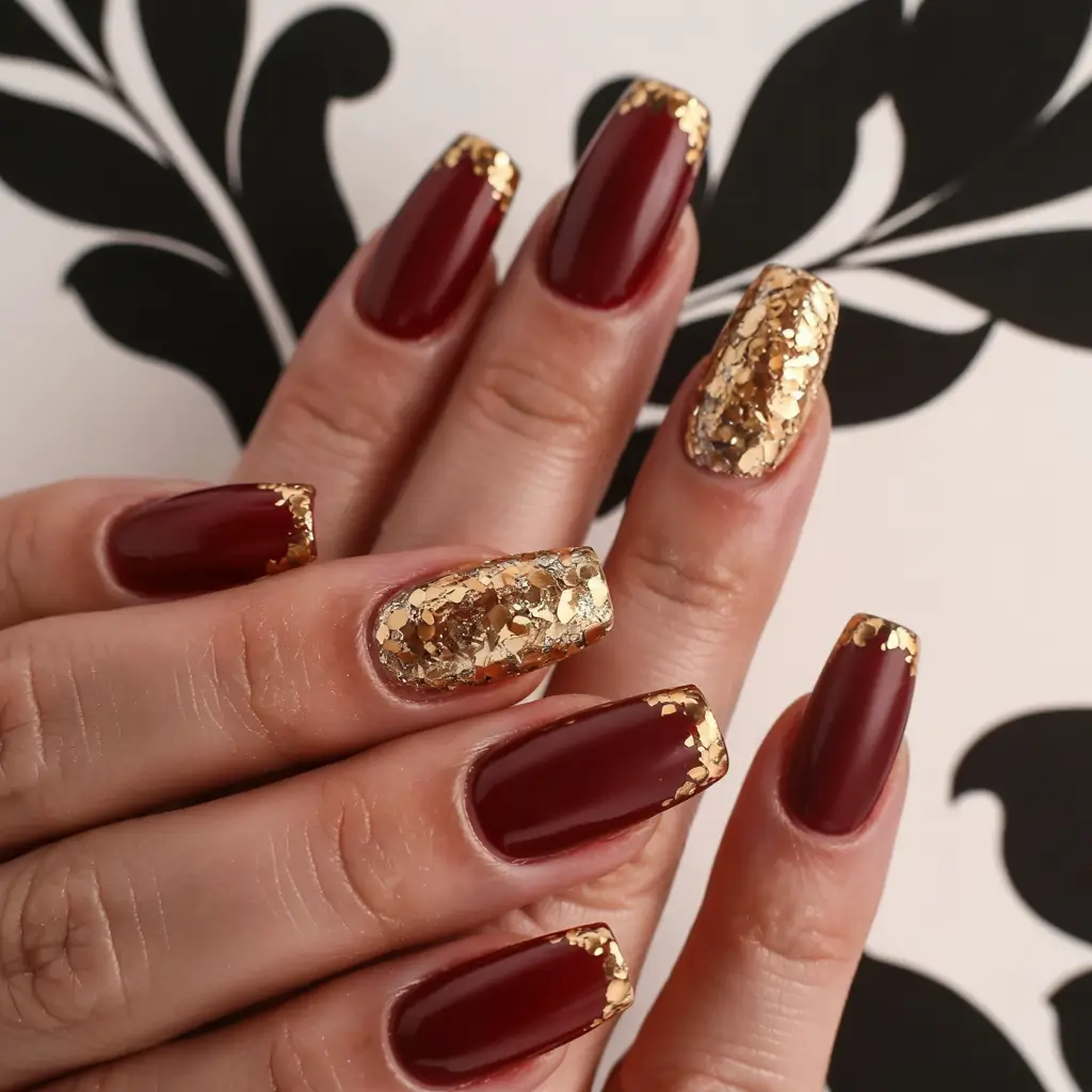 winter nails inspo red Gilded Wine