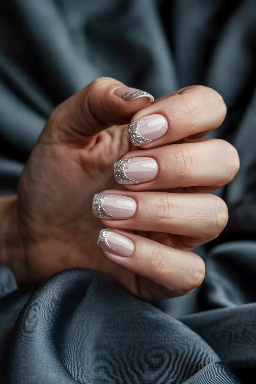 winter nails inspo 2025 Crystal Dust Minimalism