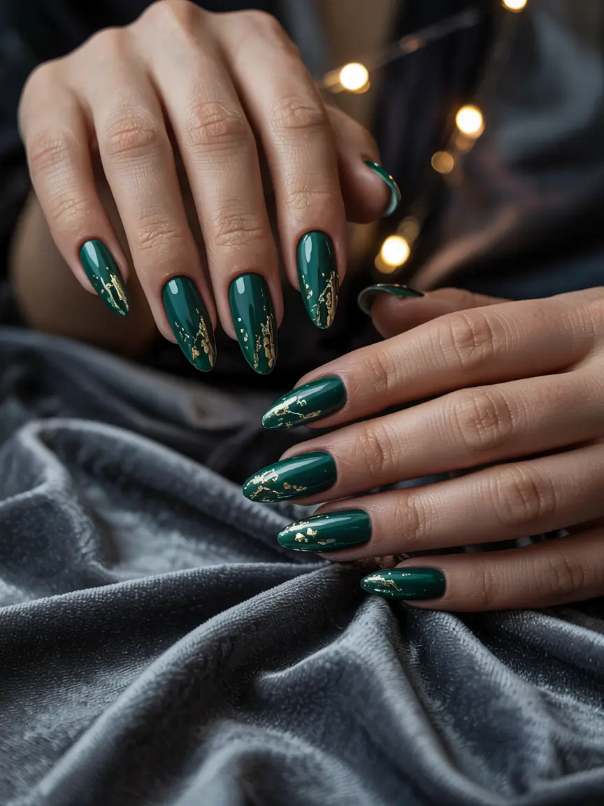 winter nails inspo simple Emerald Luxe