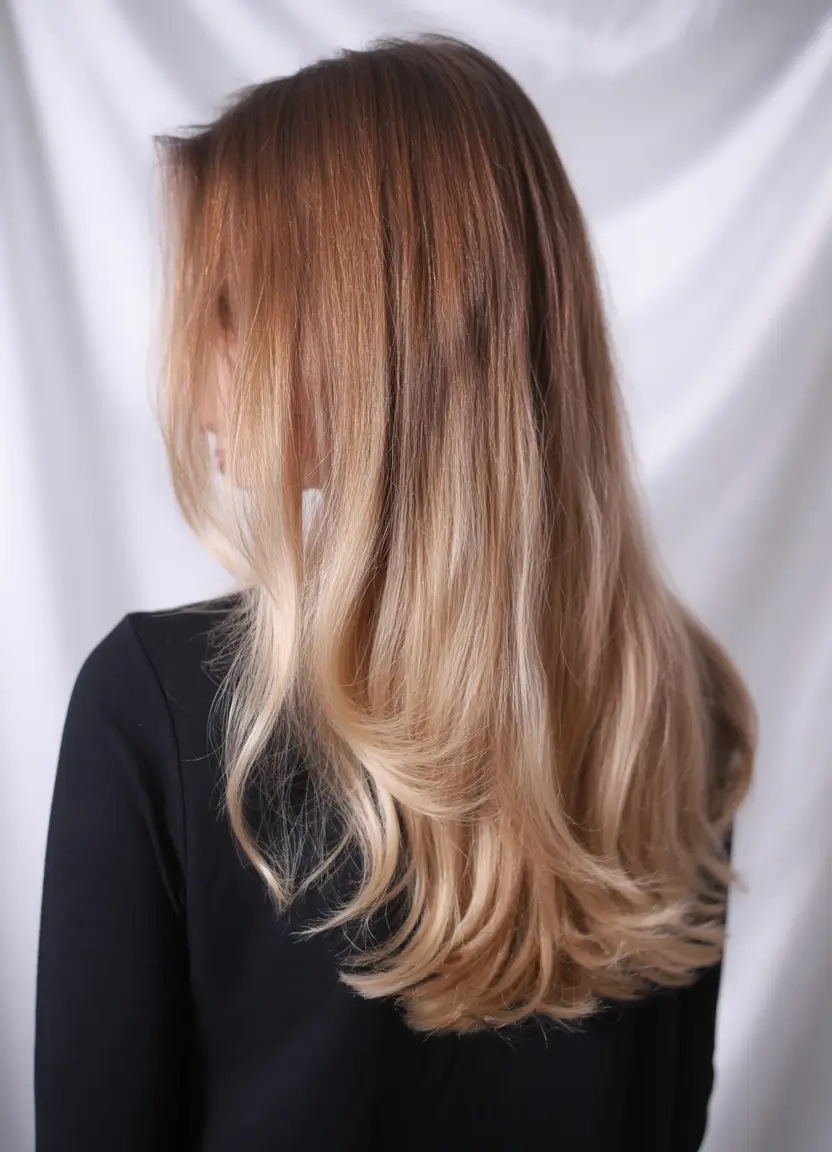 winter hairstyles for long hair Honey Balayage Layers