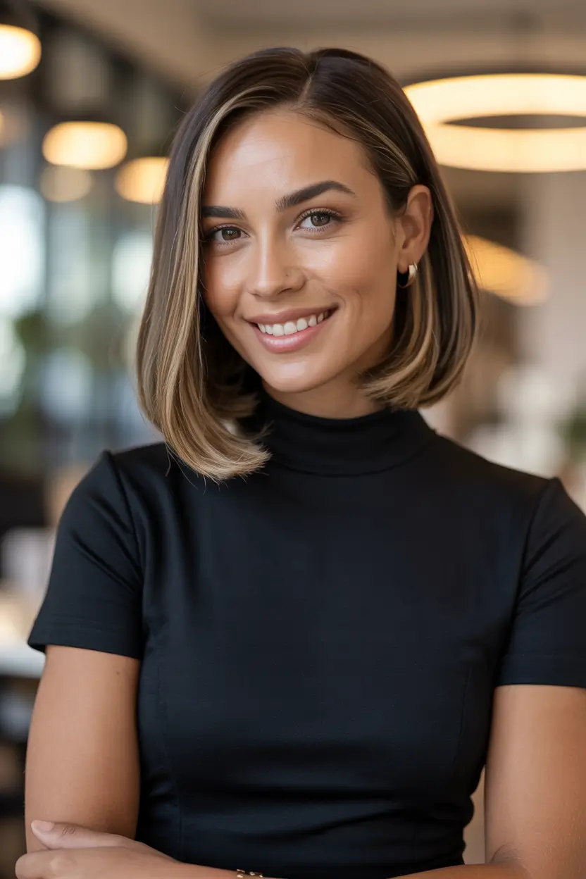 winter hairstyles medium Soft Face-Framing Bob