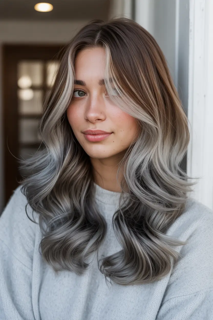 winter hairstyles medium Smoky Balayage with a Natural Twist