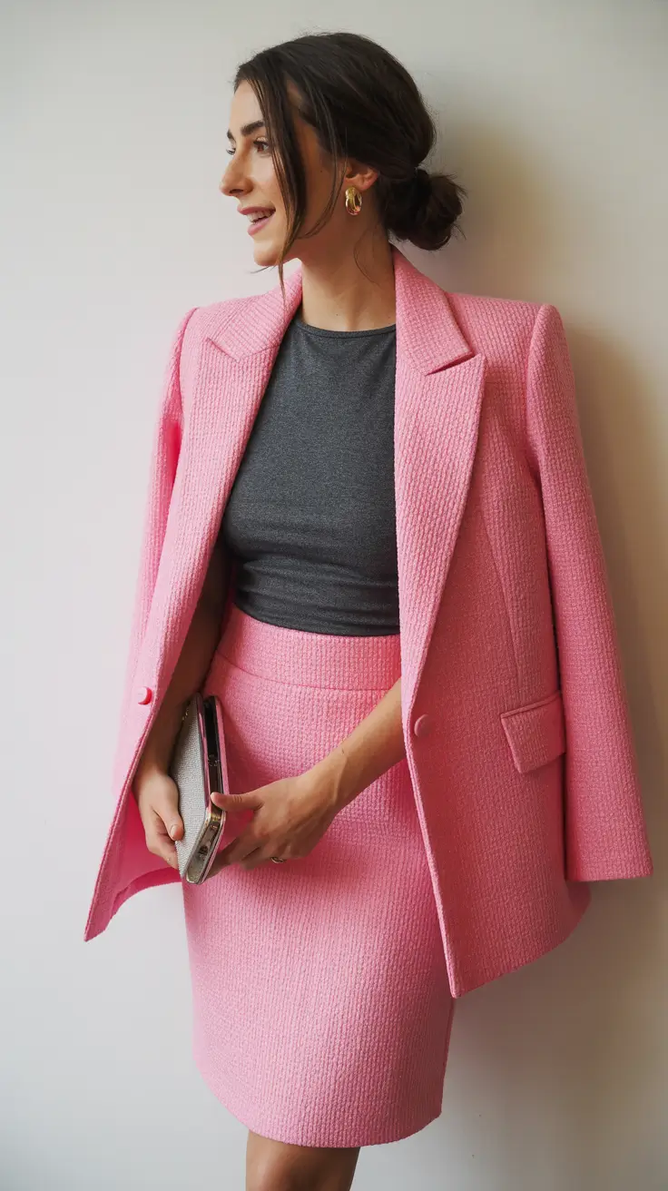 women's business casual outfits 2026 Barbiecore Goes Boardroom