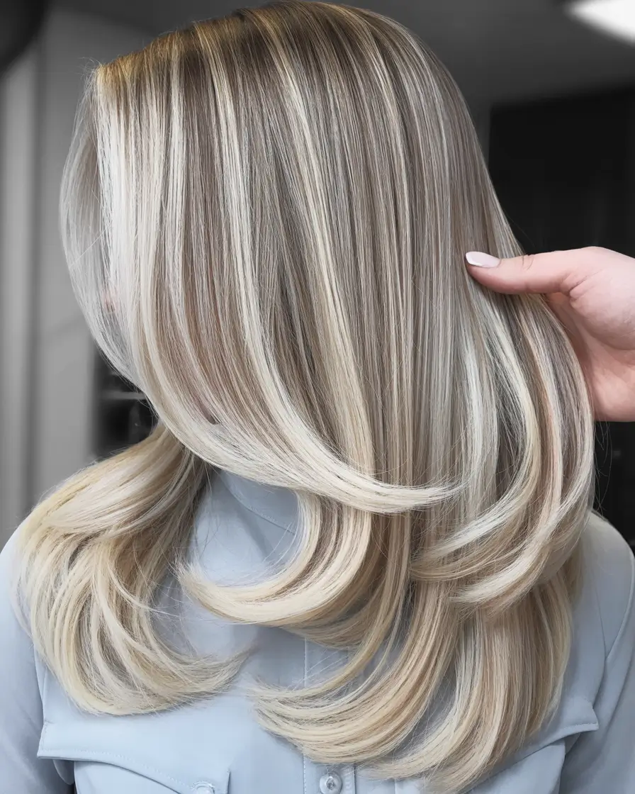 ash blonde hair color 2026 Polished Layers in Light Ash Blend