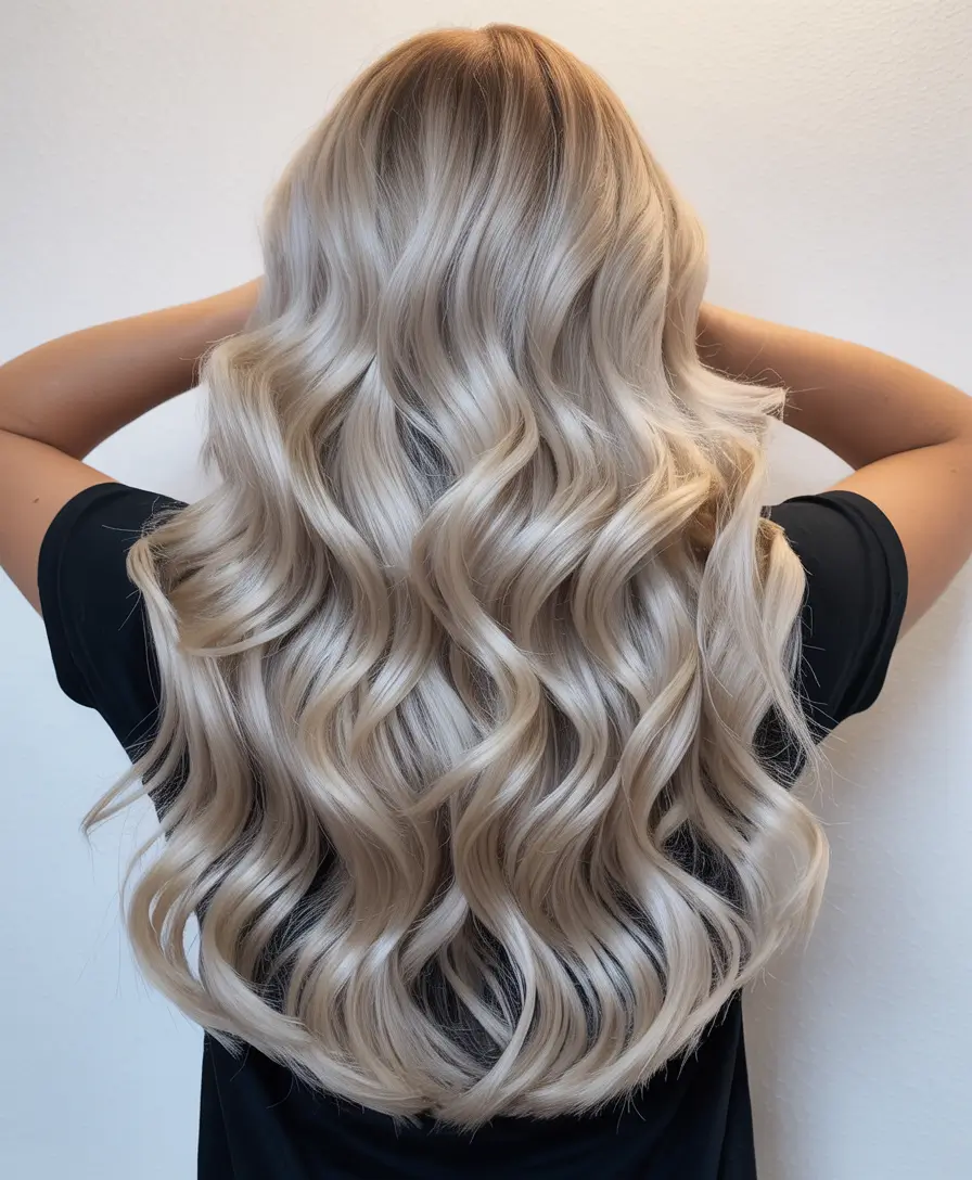 ash blonde hair color 2026 Platinum Pearl Waves