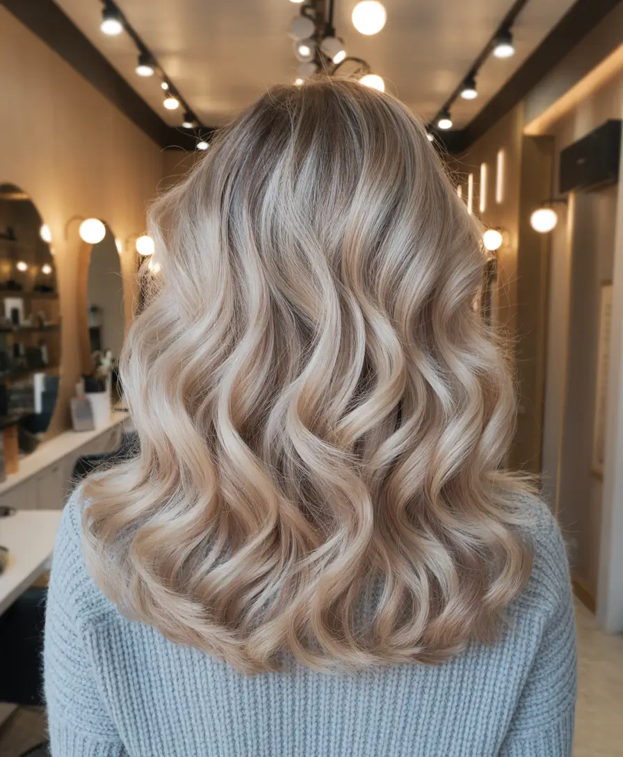 ash blonde hair color 2026 Soft Ash Waves with Cool Dimension