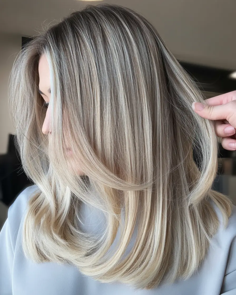 ash blonde hair color 2026 Sleek Matte Ash Blonde Layers