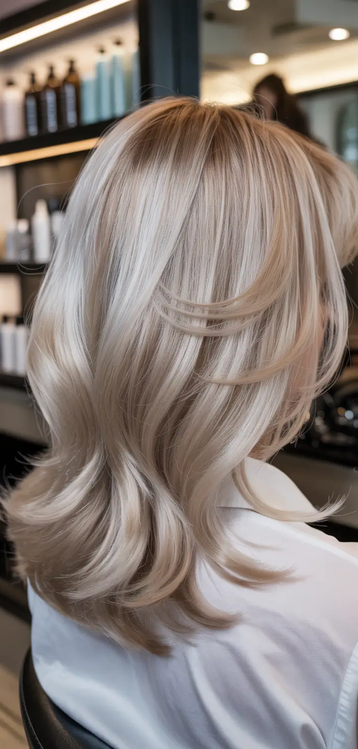 ash blonde hair color 2026 Silky Ash with Dimensional Highlights