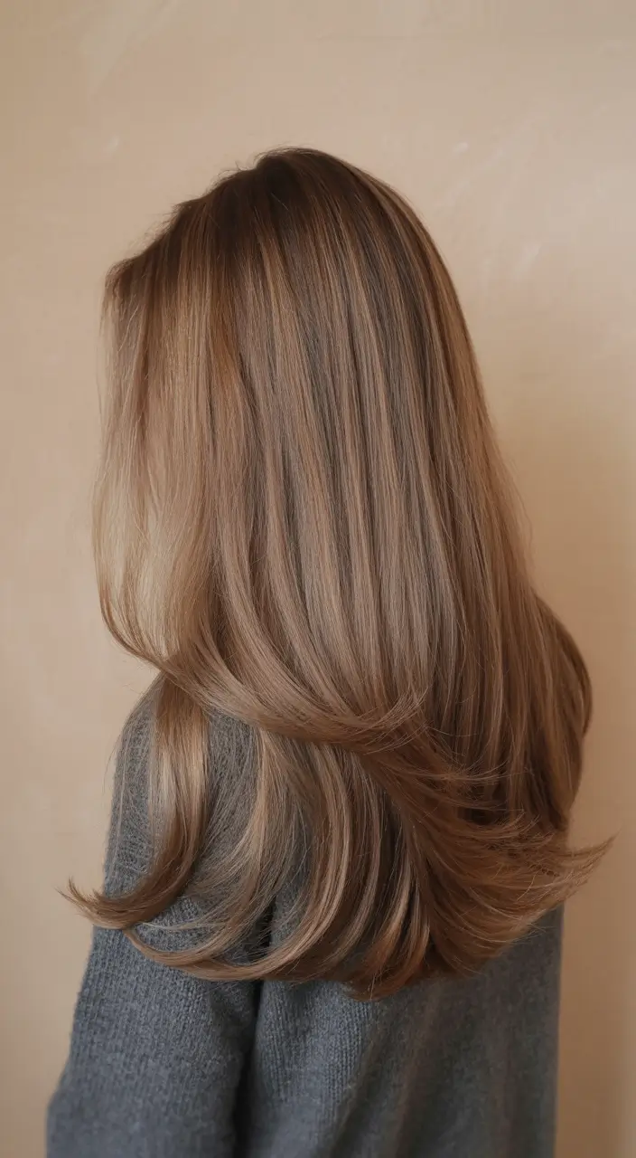 ash brown hair color 2026 Mocha Milk Tea Layers