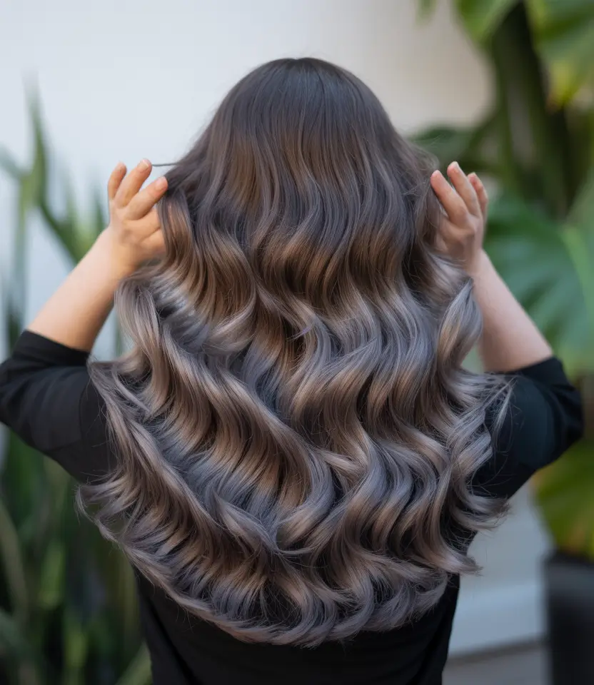 ash brown hair color 2026 Smokey Cool Ash Flow