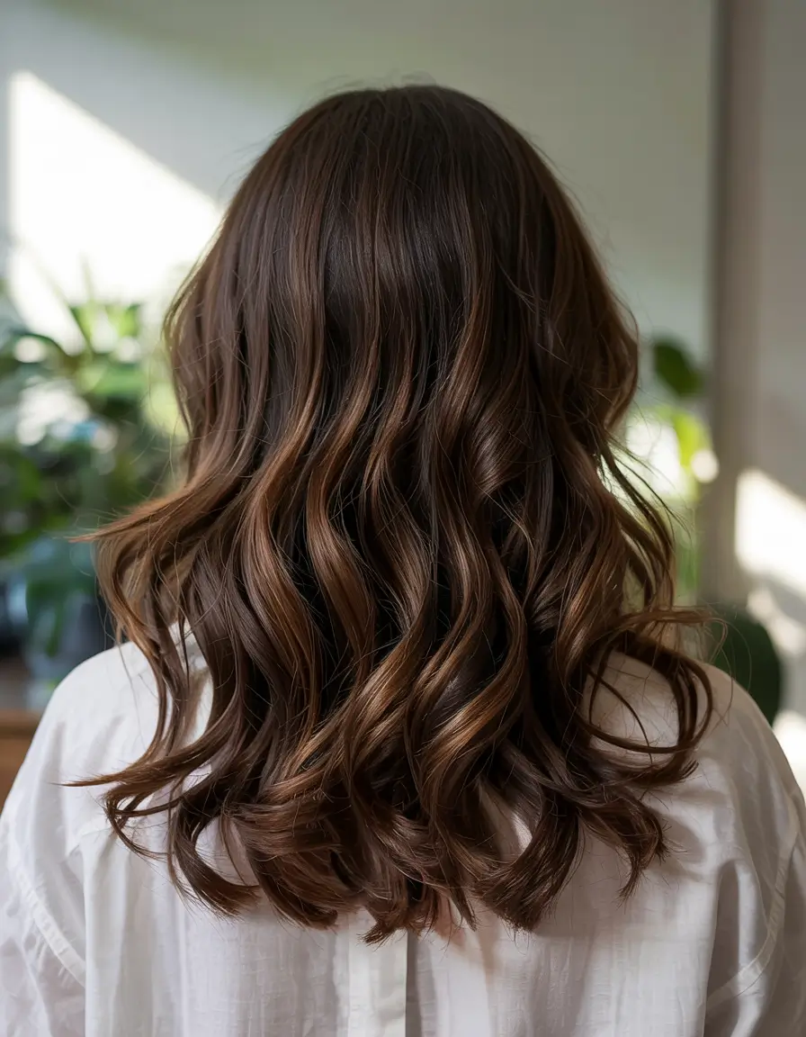 auburn hair colors Soft Chocolate Auburn with Gentle Waves