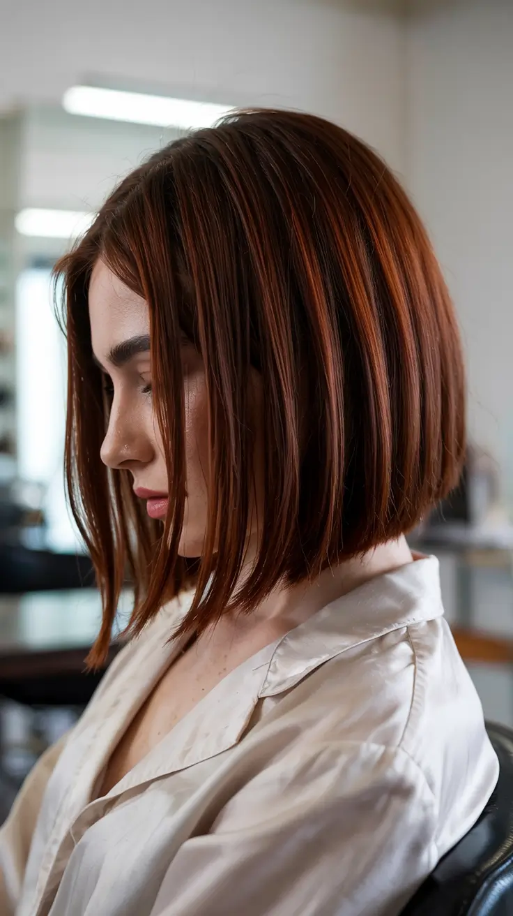 auburn hair color Polished Copper Bob