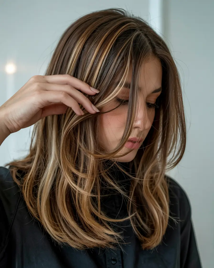 auburn hair color Warm Auburn with Blonde Highlights