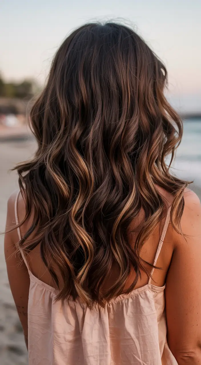 balayage hair color ideas 2026 Toffee Brunette Waves