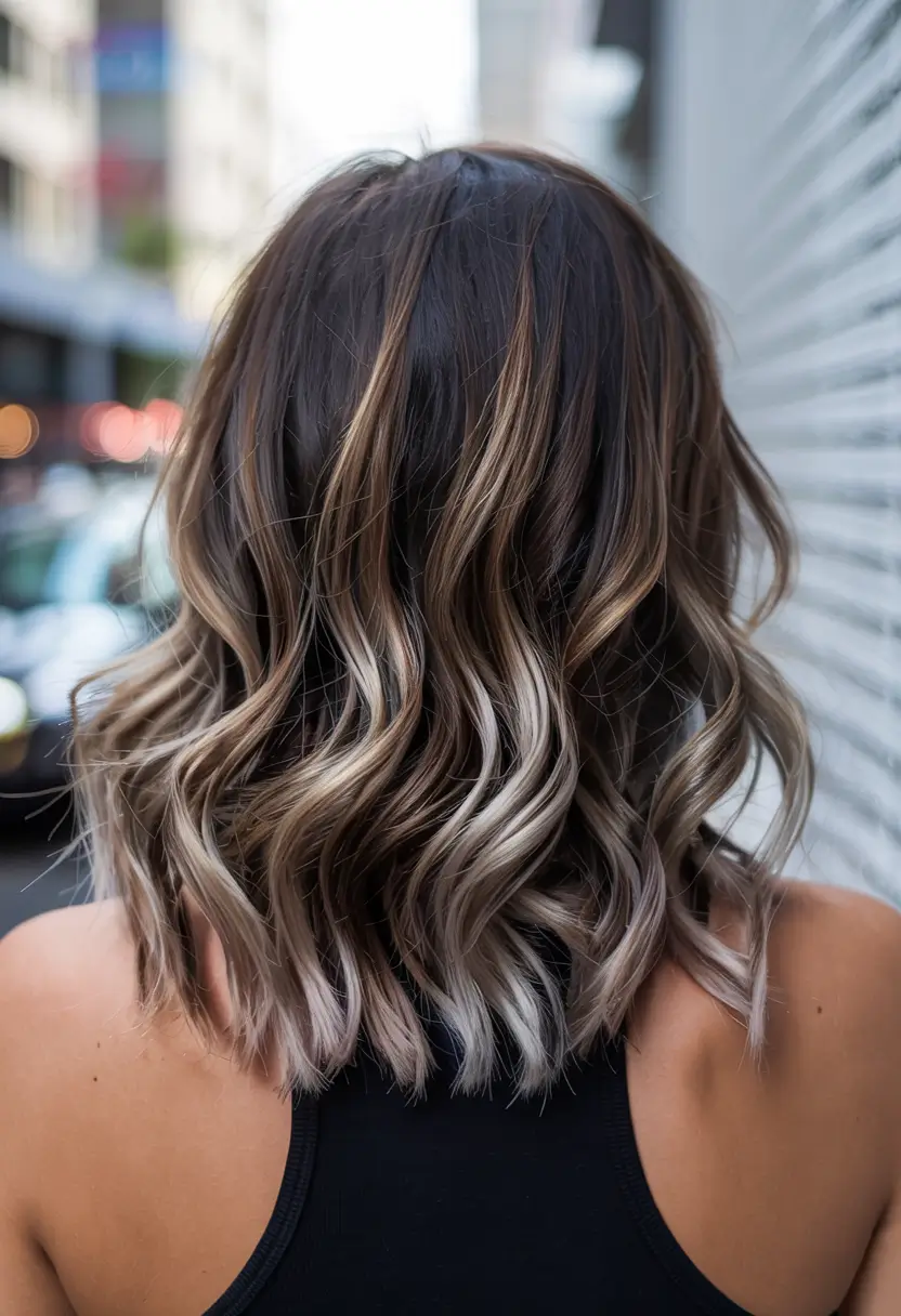 balayage hair color ideas 2026 soft mocha melt with caramel veins