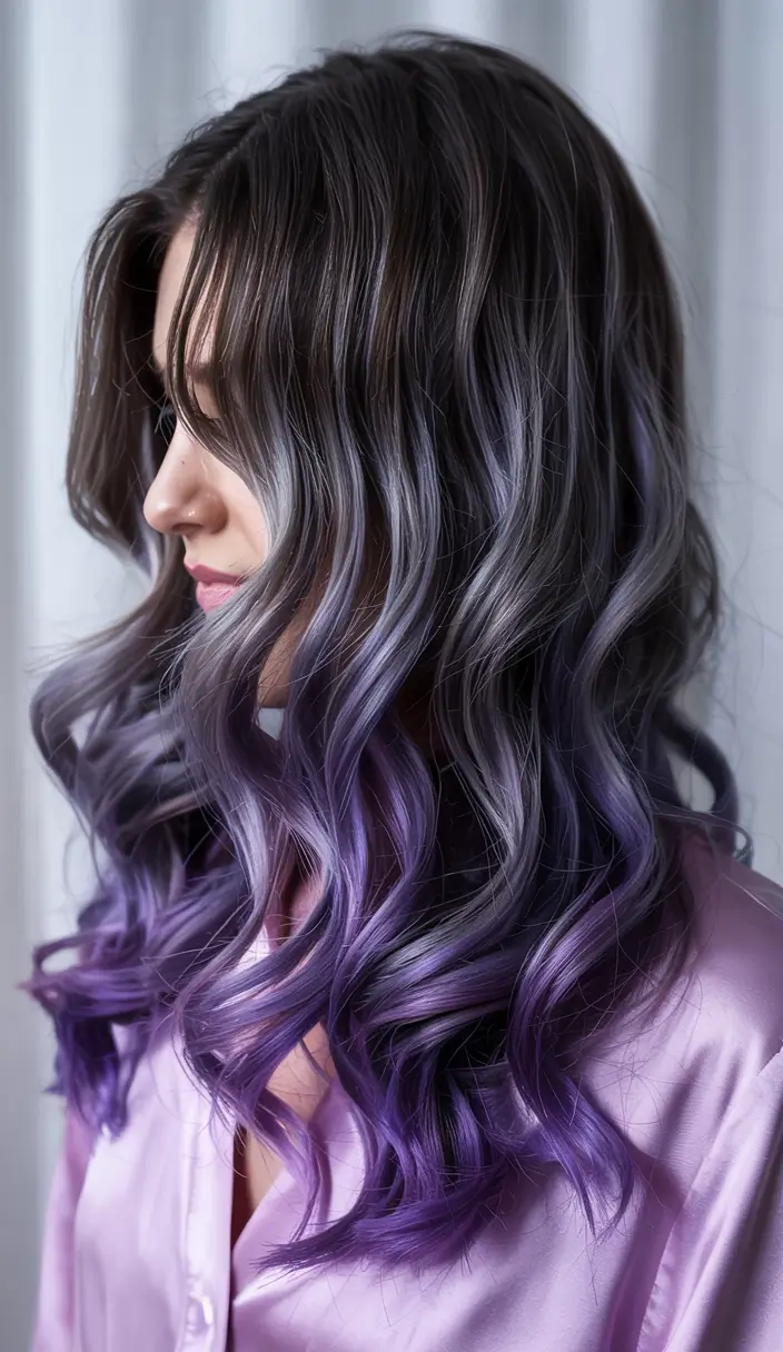 balayage hair color ideas 2026 dreamy blue violet balayage