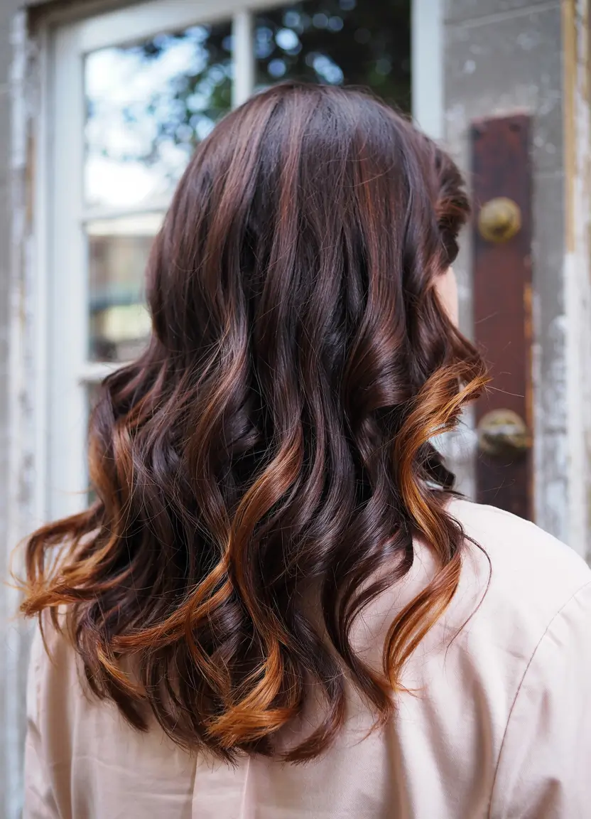 balayage hair color ideas 2026 golden caramel cascade
