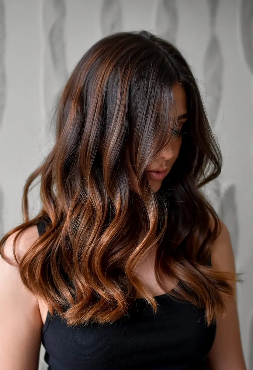 balayage hair color ideas 2026 Honey Mocha Waves
