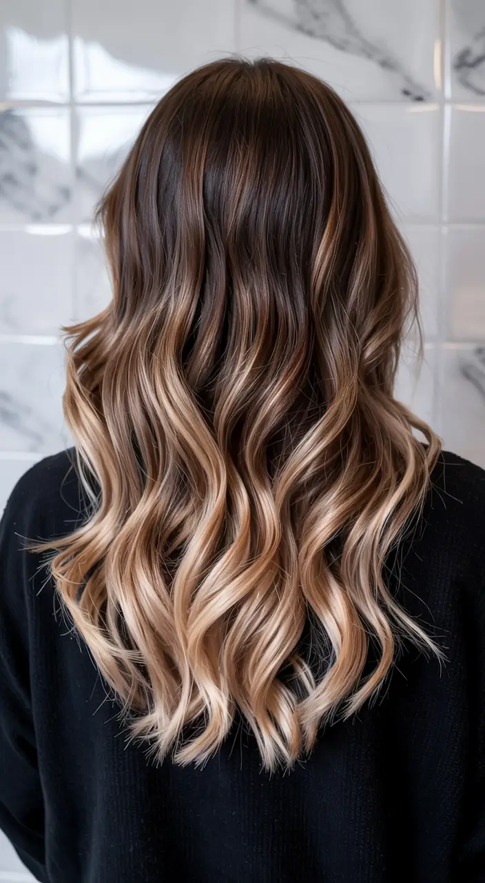 balayage hair color ideas 2026 Champagne Brunette Balayage