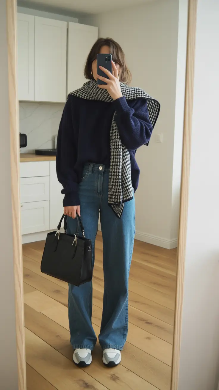 Best everyday outfits 2026 Timeless Navy & Checkered Charm