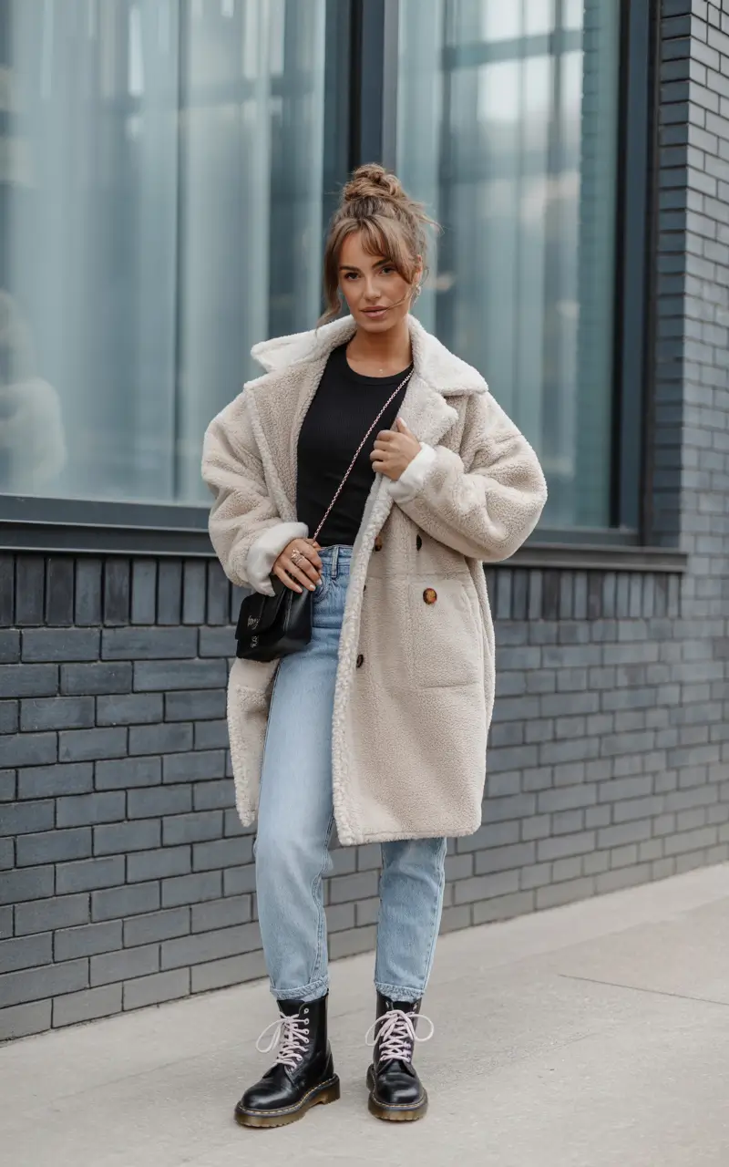 everyday outfits winter street styles Cozy Neutrals With a Twist