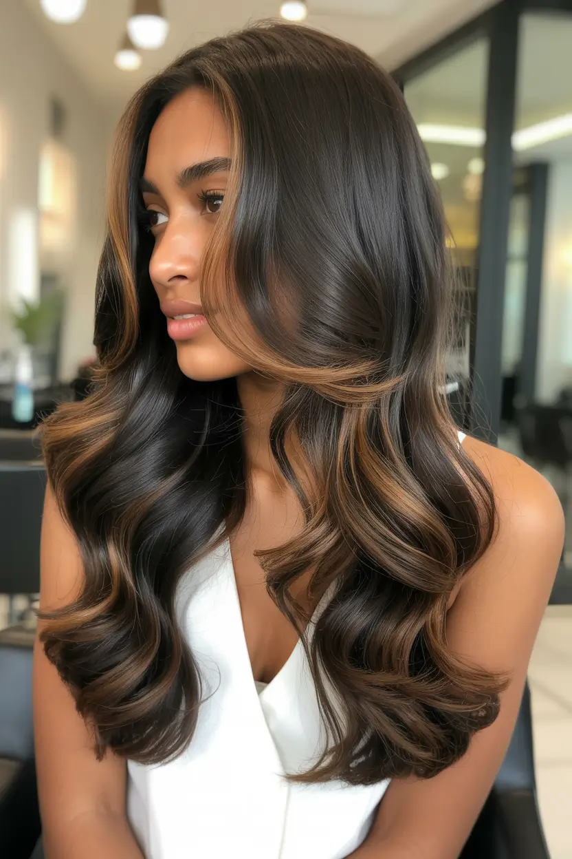 hair color for dark skin tone Golden Mocha Waves