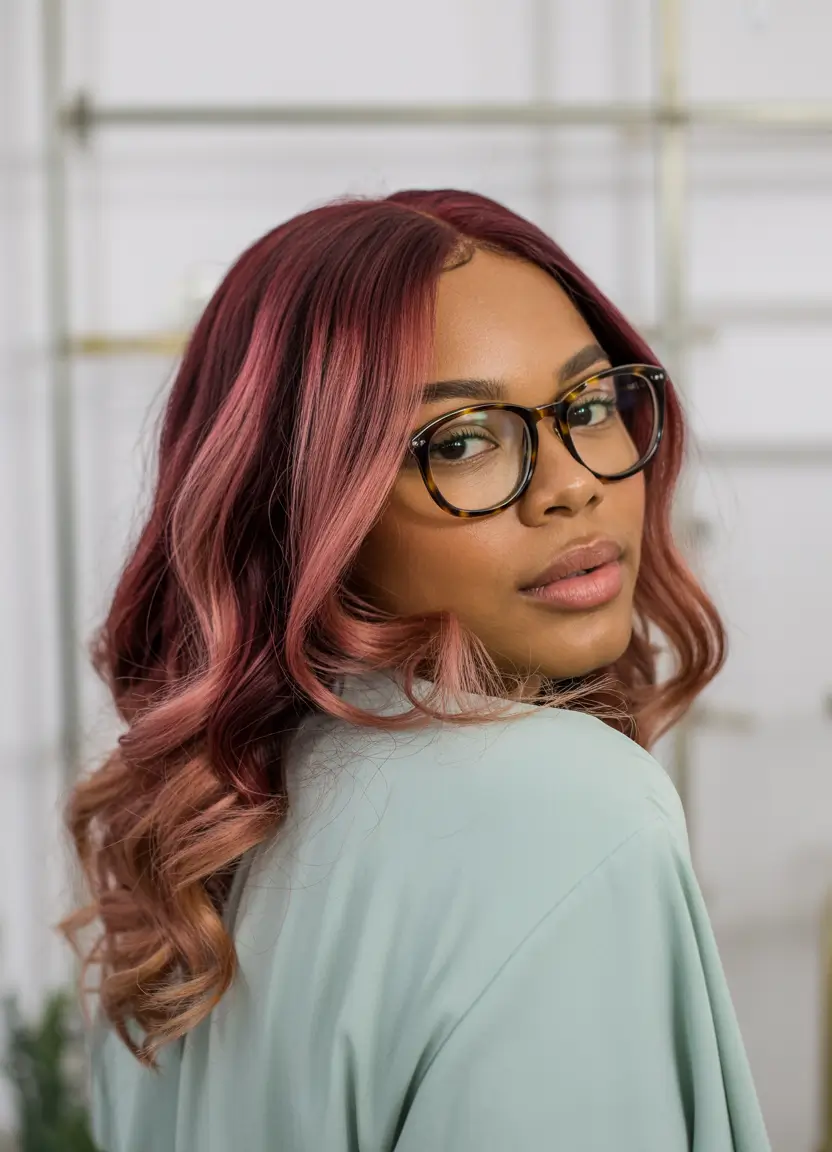 hair color for dark skin black women Mulberry Waves with a Modern Edge