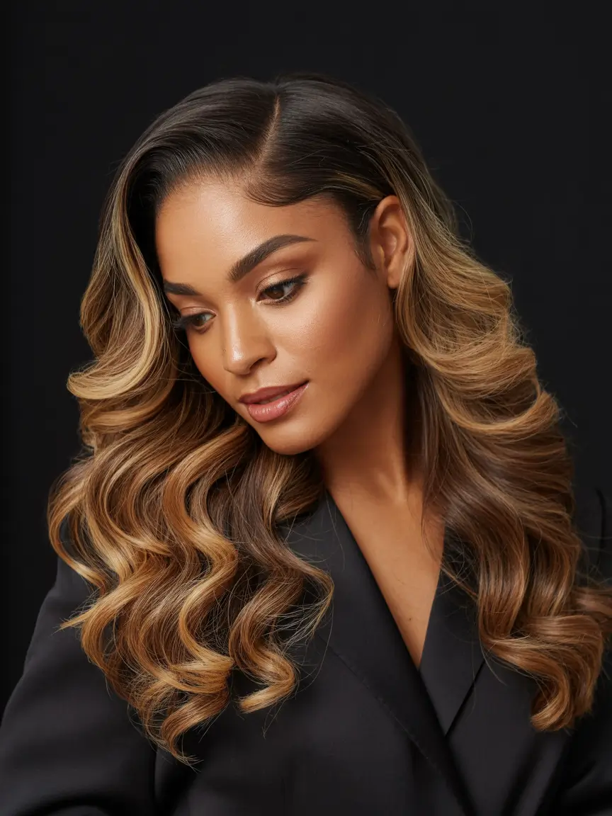 hair color for dark skin tone Honey Chestnut Elegance