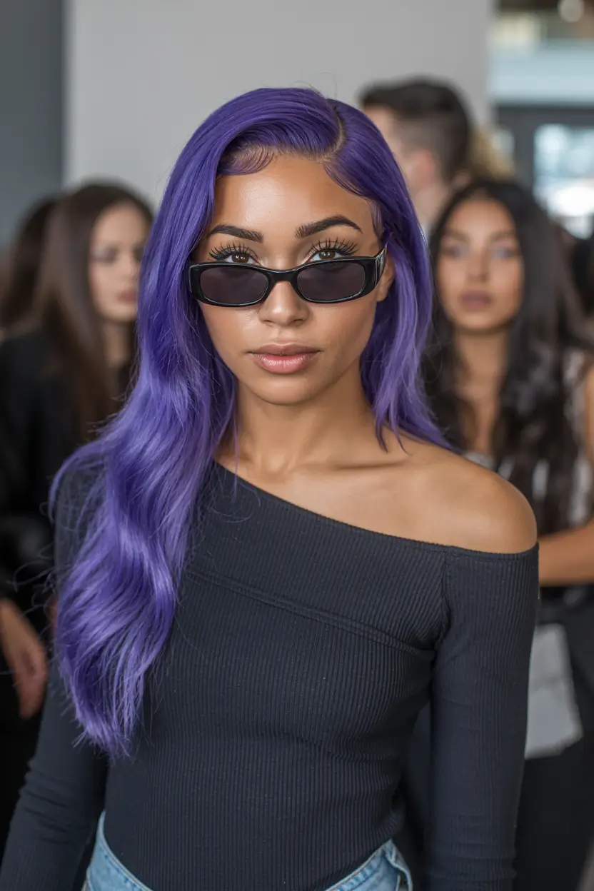 hair color for dark skin tone Electric Violet Confidence