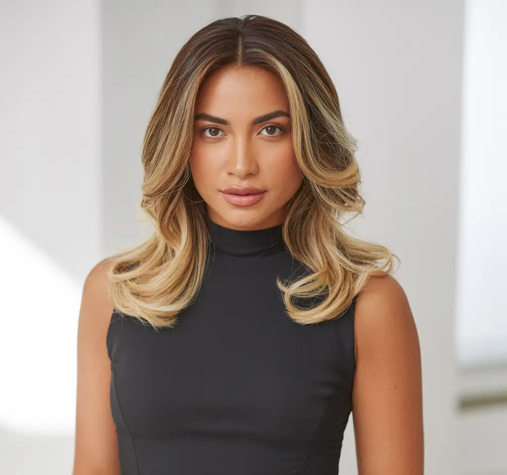 hair color for tan skin asian women Face-Framing Blonde Contour